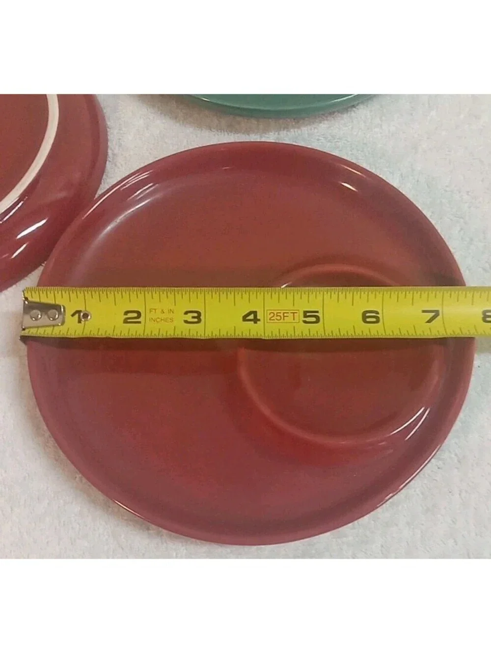 Set Of 6 Culinary Arts Mariachi Assorted Colored Small Plates With Dip Section